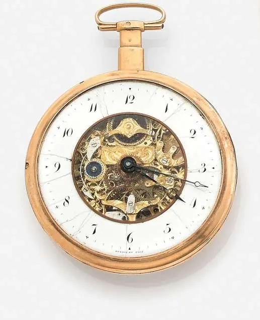 DUBOIS & FILS Début du XIXe siècle Montre en or demi-squelette à sonnerie