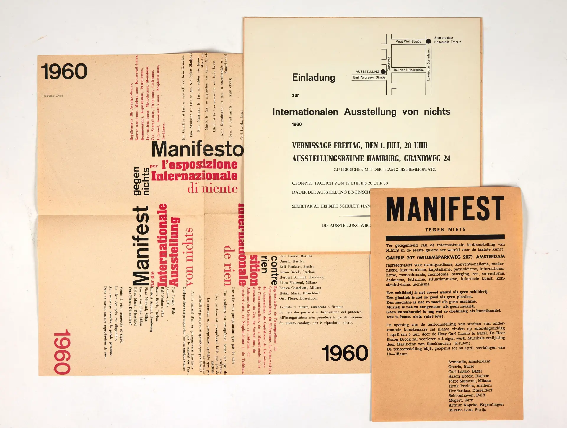 Internationale Ausstellung von nichts. Hamburg, 1960.