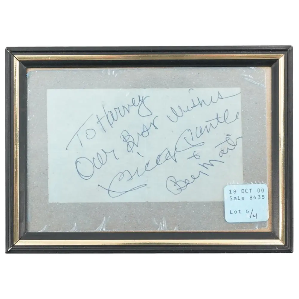 EX-CHRISTIE'S FRAMED MICKEY MANTLE SIGNED AUTOGRAPH
