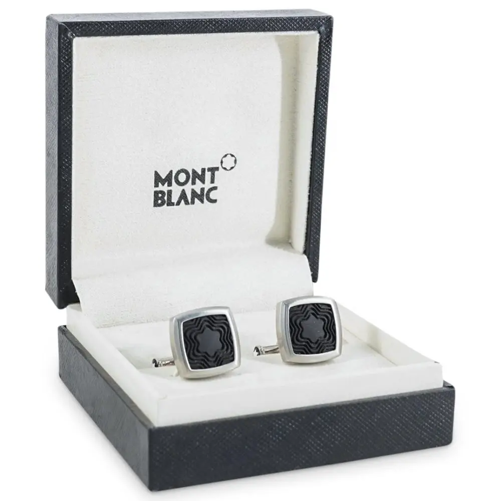 Pair of Mont Blanc Steel Cufflinks in Box