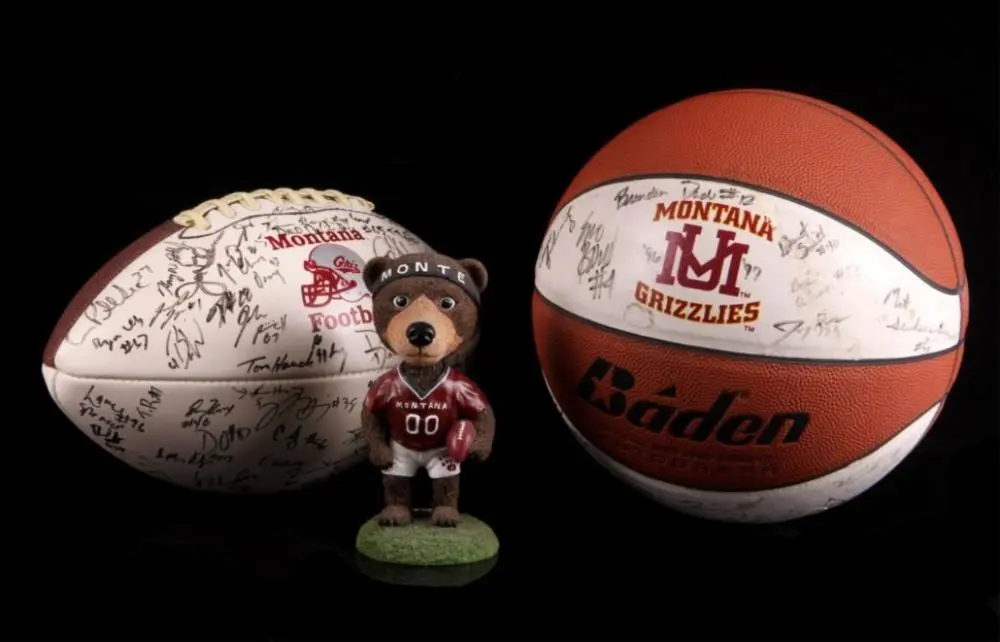 UM Basketball & Football Signed Monte Bobble Head