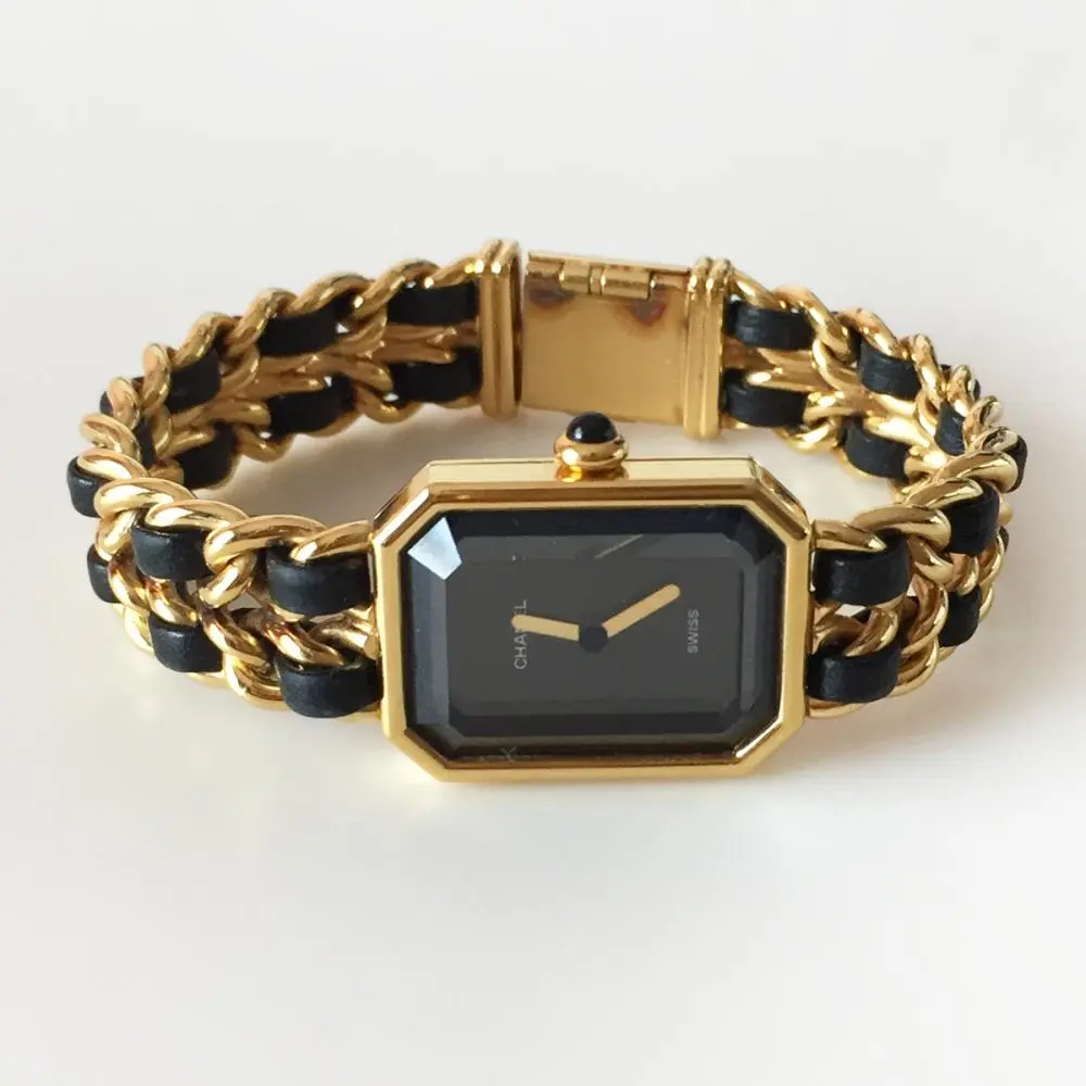 CHANEL: Vintage gold pLated ladies CHANEL Premier Swiss...