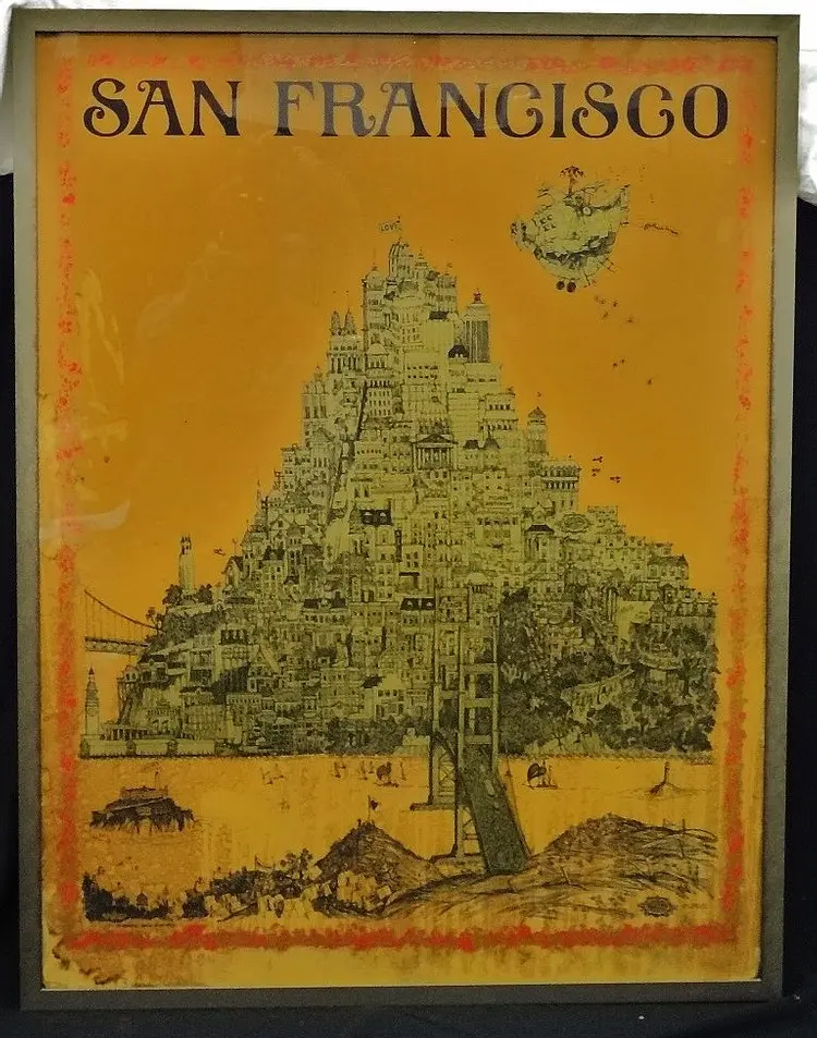 Vintage 1967 Dave Schiller San Francisco Broadside Poster