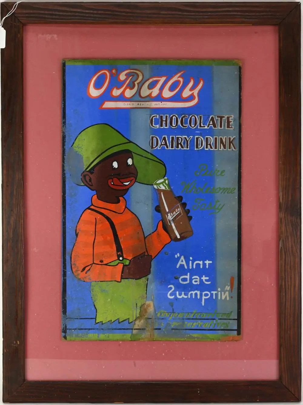 Rare O'Baby Chocolate Dairy Drink Original Artist Illustration Sig