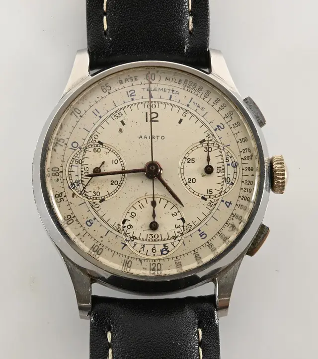 Rare Aristo Chronograph 17 Jewels Men's Wrist Watch