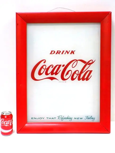 Drink coca cola glass store advertising sign