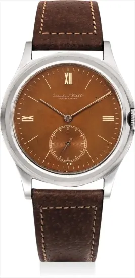 An attractive stainless steel wristwatch with “tropical" dial