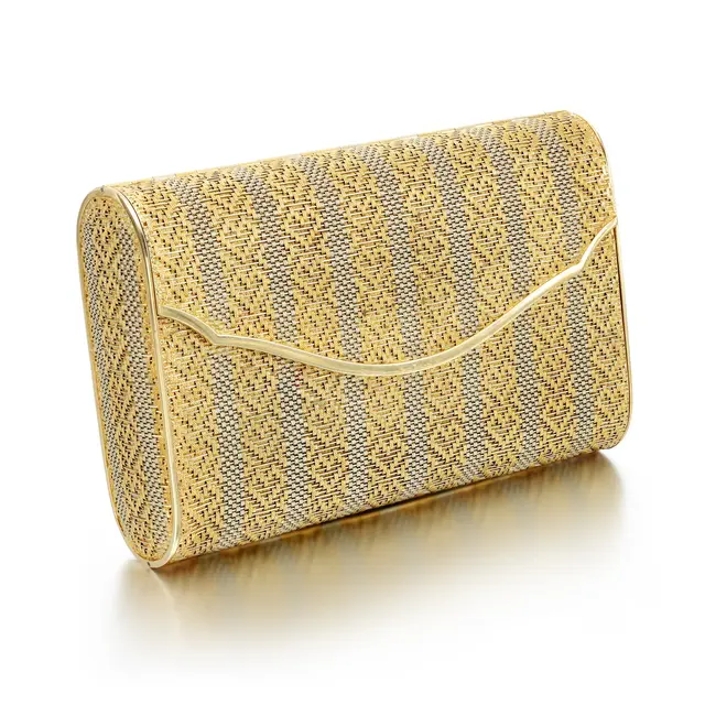An evening bag and accessories