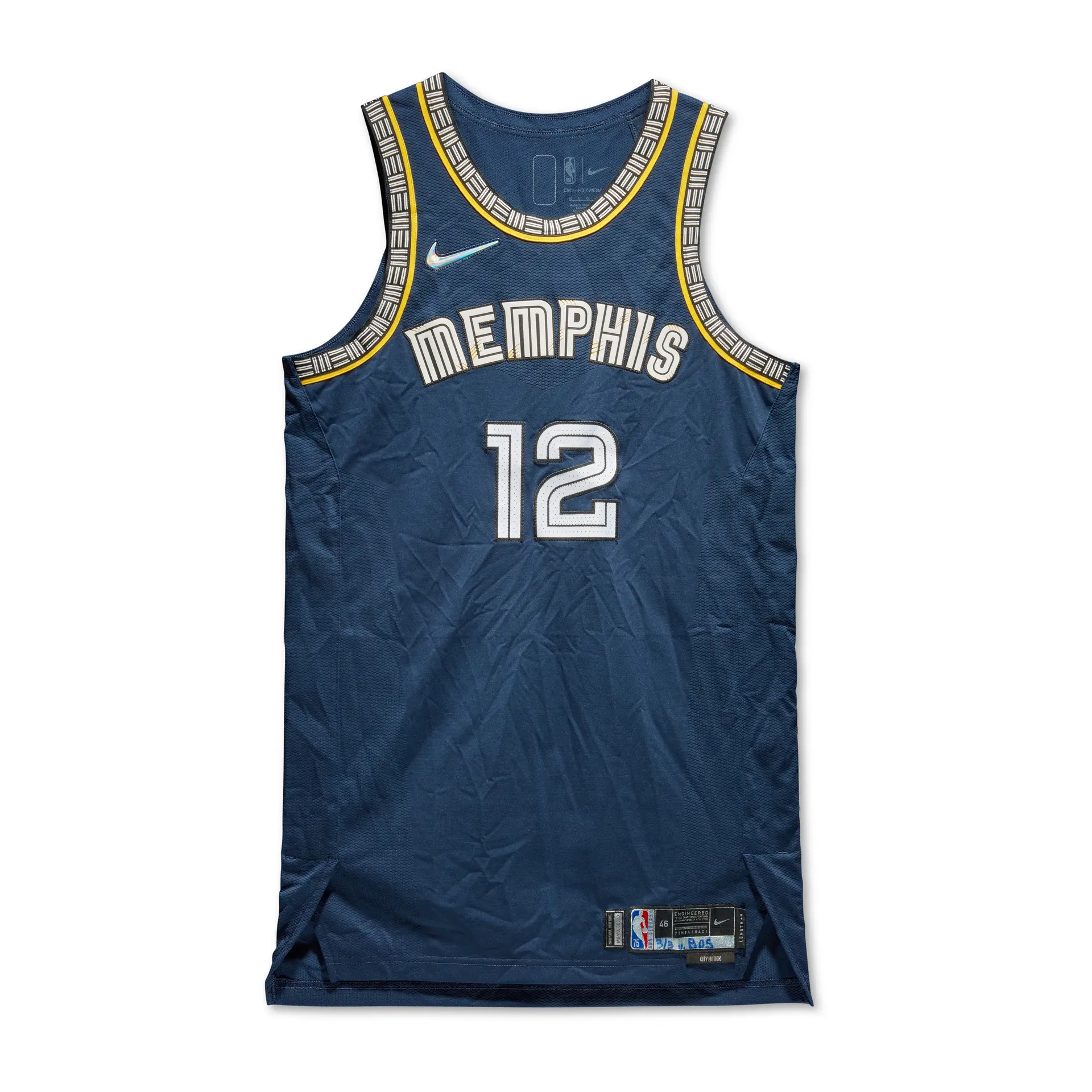 Ja Morant 2022 Memphis Grizzlies Game Worn Jersey