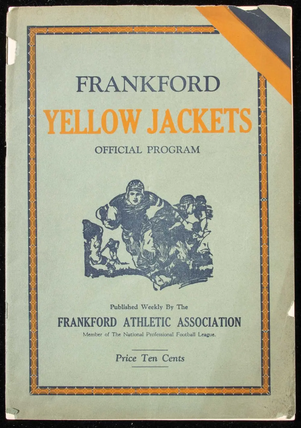 1925 Frankford Yellow Jackets vs. Cleveland Bulldogs program.