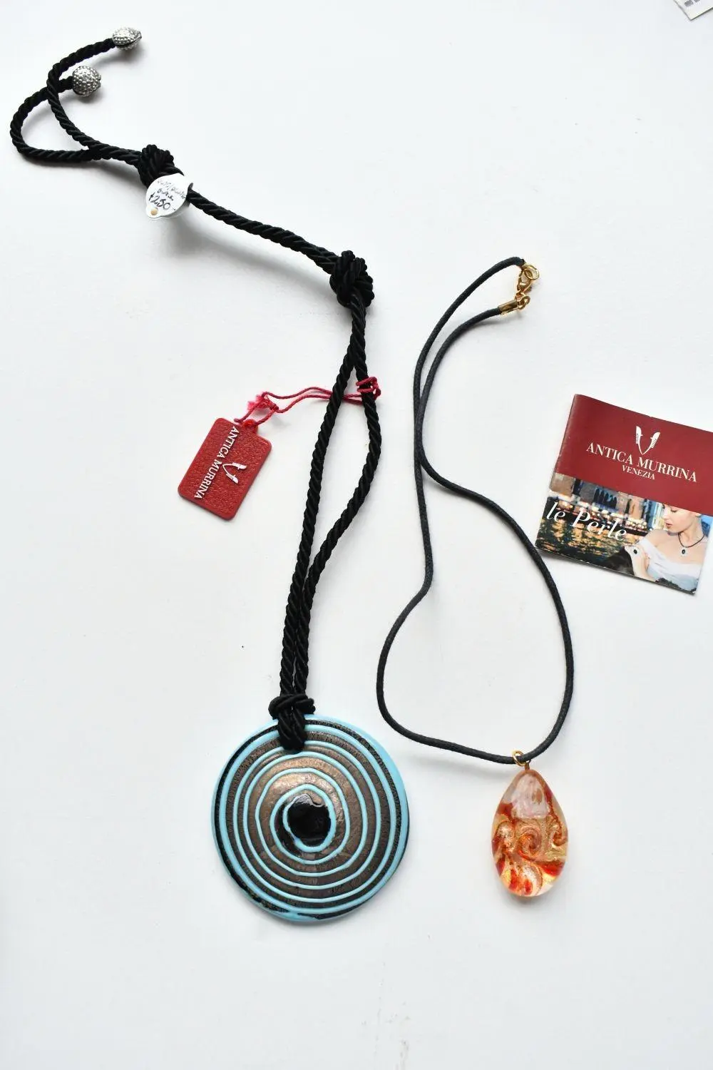 Antica Murinna 2 x Murano art glass pendants