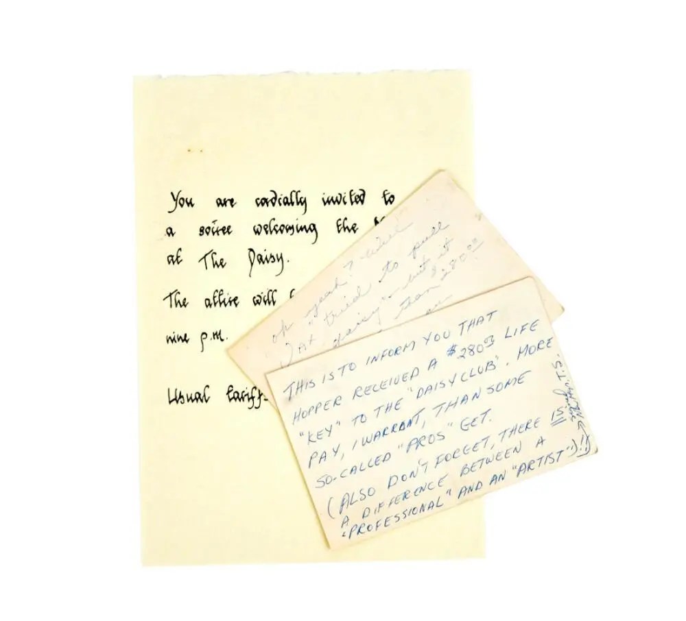 DENNIS HOPPER | THE DAISY NEW YEAR'S PARTY INVITATION AND NOTES