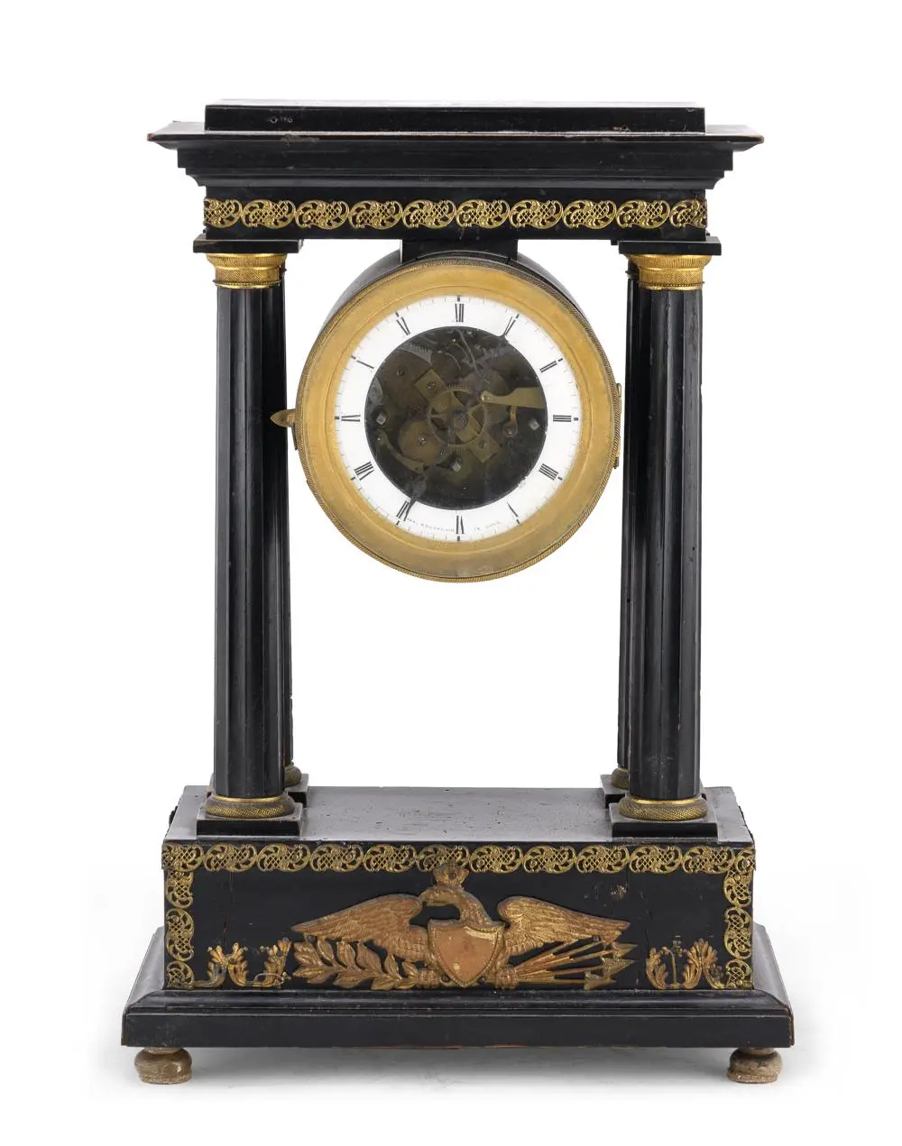 TEMPLE SHAPED CLOCK, 19TH CENTURY