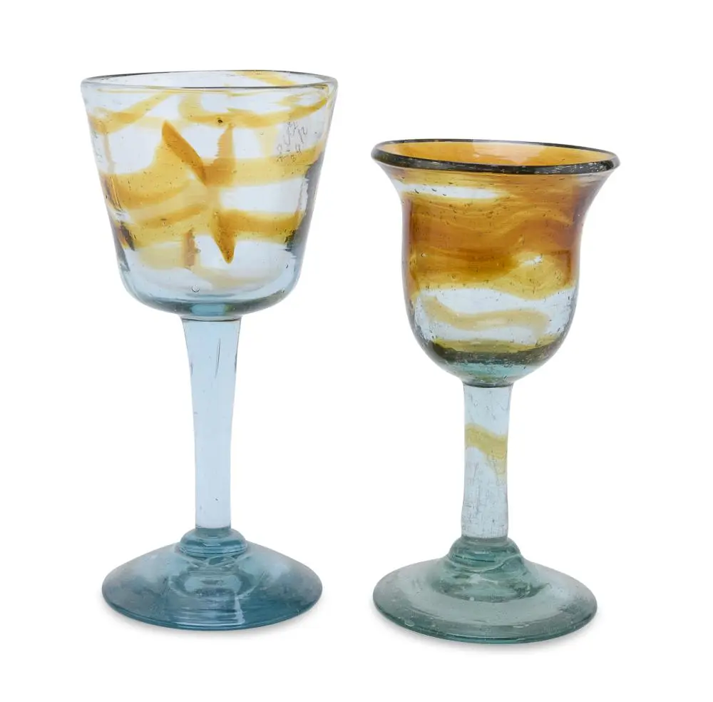 TWO BLOWN GLASS CUPS, PROBABLY MURANO 1920 ca.