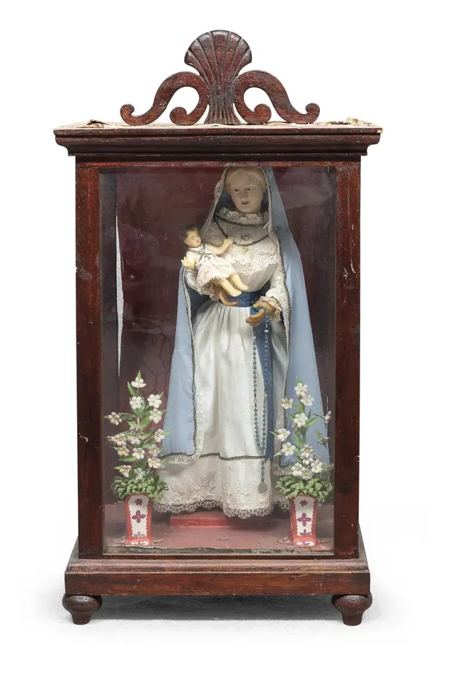 SCULPTURE OF THE VIRGIN AND CHILD, NAPLES 19TH CENTURY