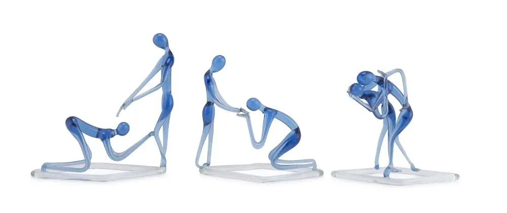 THREE GLASS FIGURES BY FRINT LAMPL FOR BIMINI 1930s