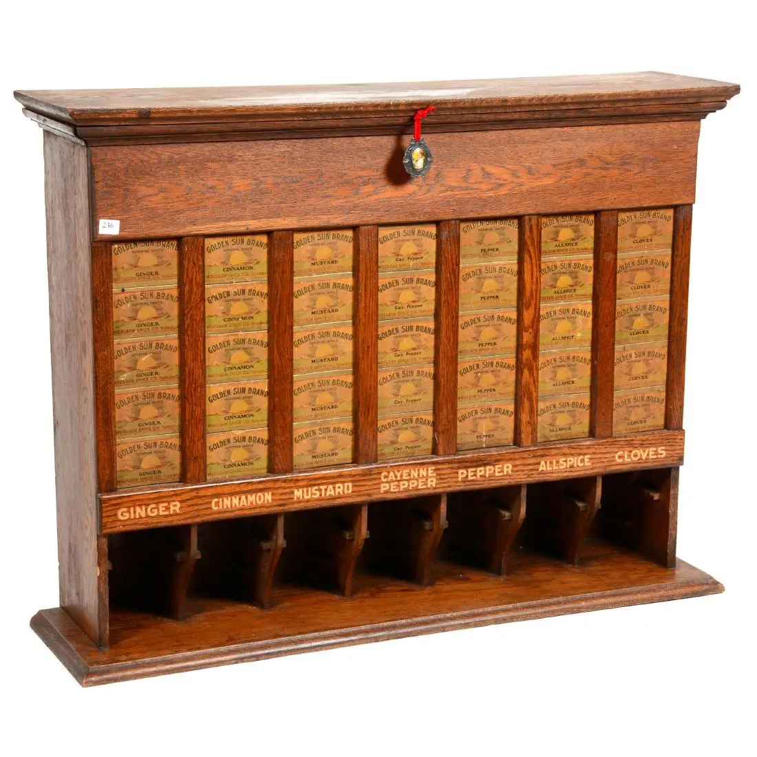 24.5" X 33.5" X 8.75" Original Oak Advertising Countert