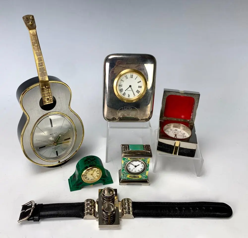 Lot of 6 Small Vintage Clocks