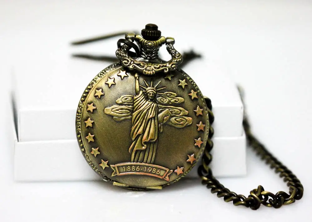 COLLECTORS EDITION BRONZE STATUE OF LIBERTY QUARTZ BATT