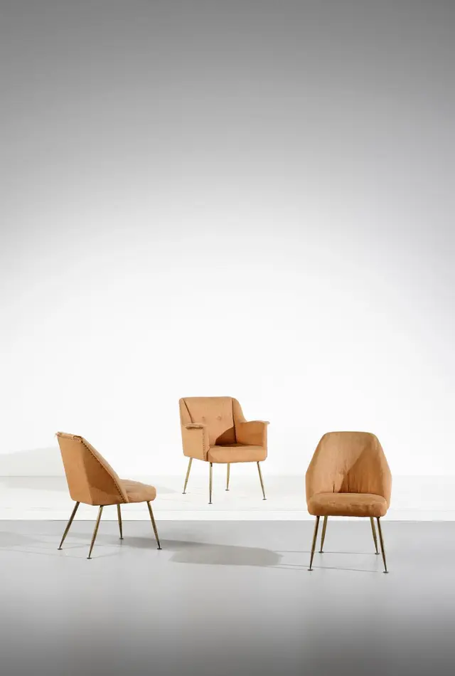 PAGANI CARLO Pair of chairs and Campanula armchair for Arflex