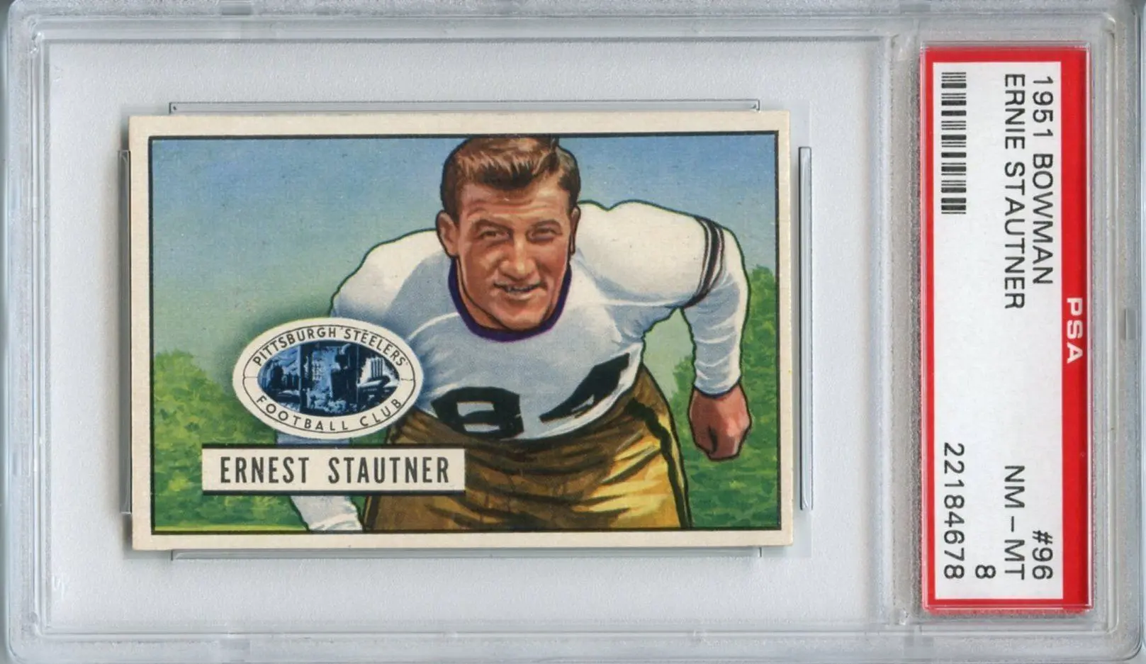 1951 Bowman #96 Ernie Stautner PSA 8 NM-MT HOF