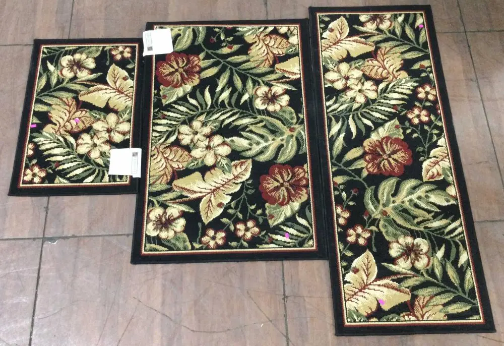 (3pc) Floral Accent Rugs