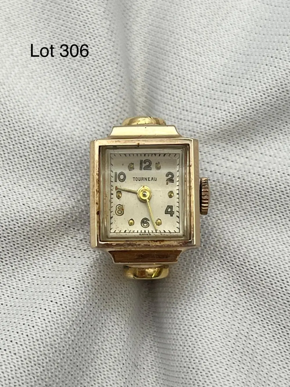 Vintage 14K Yellow Gold Tourneau Watch Ring