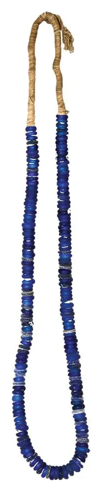 34" Strand of Antique Tradebeads. 18th Century. Blue